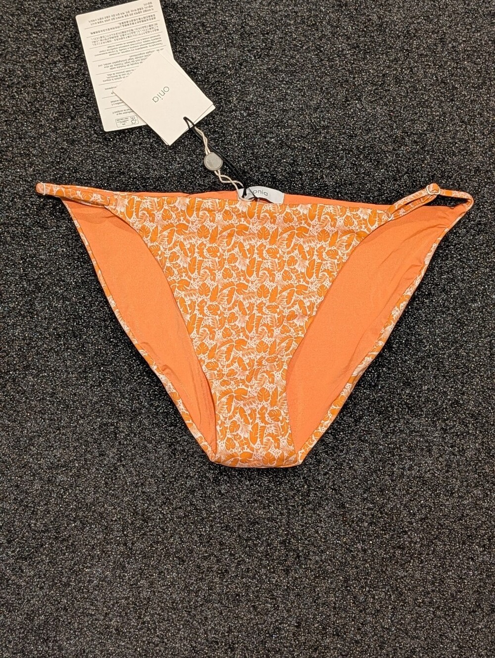 Onia Hannah Orange White Mini Palms X20 Sunset Print Bikini Bottom XL